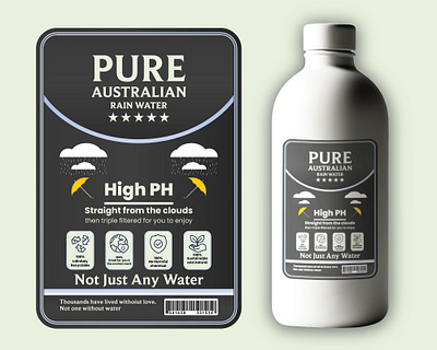 Premium quality Eco-Friendly Water Bottle Label Design branding design graphic design label label design package packaging packaging design product product design product presentation