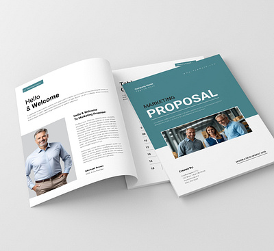 Marketing Plan Brochure Template branding brochure business creative design illustration layout marketing proposal template
