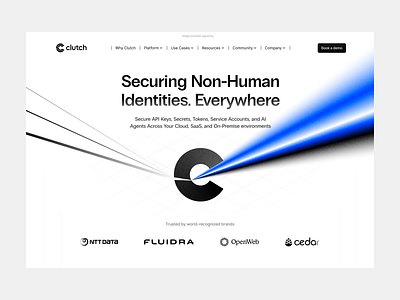 clutch: security platform / brand identity animation brand branding nhi platform security web web design web page webdesign