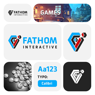 Fathom — Interactive Game Studio branding design graphic design illustration logo logo design logotype print design vector