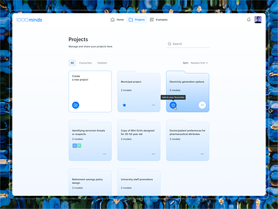 Clean Projects Page – UI designsystem