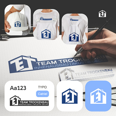 TEAM Trockenbau — Interior construction and Acoustic Ceiling branding design graphic design illustration logo logo design logotype print design vector