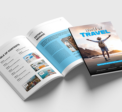 Travel Magazine Template branding brochure business creative design illustration layout magazine template travel
