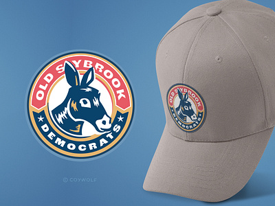 Old Saybrook Democrats - Donkey Patch Logo branding brandmark circular committee donkey drawing graphic design hat horse identity illustration logo logo design logo designer logos mascot patch patriotic politics print