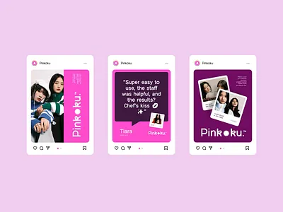 Pinkoku - Cute Photobox : Social media beauty branding bento grid blush pink branding cute content dreamy design feed planner instagrammable logo logo design minimal feminine photobooth branding photobox pink aesthetic pink logo pink social media pink theme pink vibes social media visual identity