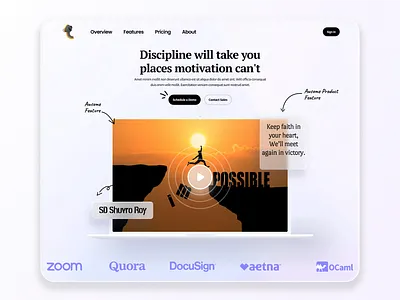 Discipline > Motivation | Daily Grind UI Concept descipline hero section modern motivetional productivity vesual design