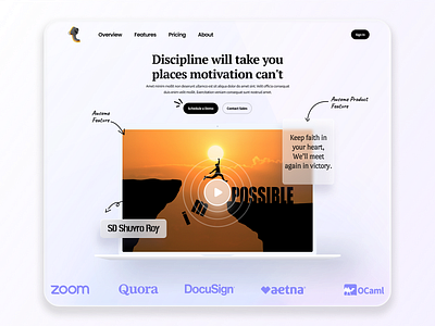 Discipline > Motivation | Daily Grind UI Concept descipline hero section modern motivetional productivity vesual design