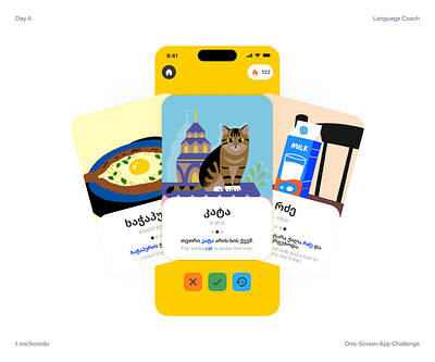 UI Language Learning Coach App 30designclub app illustration ui ux