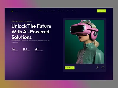 AI Digital Agency Landing Page animation figma graphic design logo ui ux