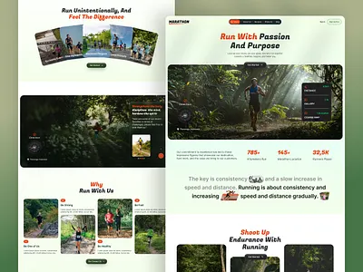 RunMotive – Running Landing Page activity design event festival fitness gym homepage jogging landing page marathon runner running sport trail run ui uiux web design website websitedesign