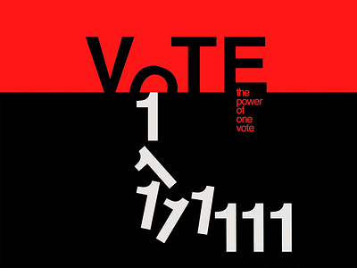 Power of One Vote Poster black bold typography clean color contrast design digital art graphic design impactful impactful poster minimalism modern modern typography one vote poster poster design red typography voting
