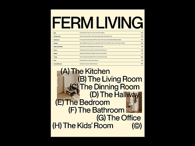 FERM LIVING Catalog Section Guide bold brand lookbook catalog design creative creative typography design ferm living graphic design home furnishing interior interior design modern poster poster design typography