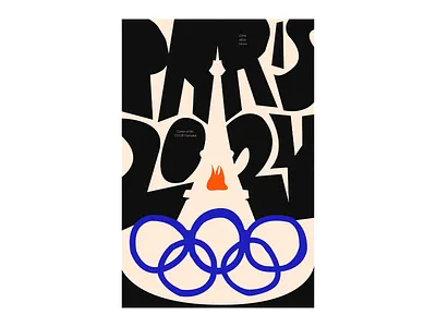 Paris 2024 Games Commemorative Poster bold typography colorful commemorative poster creative creative poster eiffel tower event promotion graphic design modern design olympic games olypics paris 2024 poster poster design sports event typography