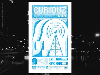 Signal graphic design illustration logo poster radio tower typeface typography