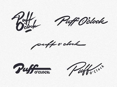 Puff O'clock _ logo exploration branding calligraphy charm custom easy flow fun hip hop identity lettering logo puff raw script signature slowdown street type urban vibes