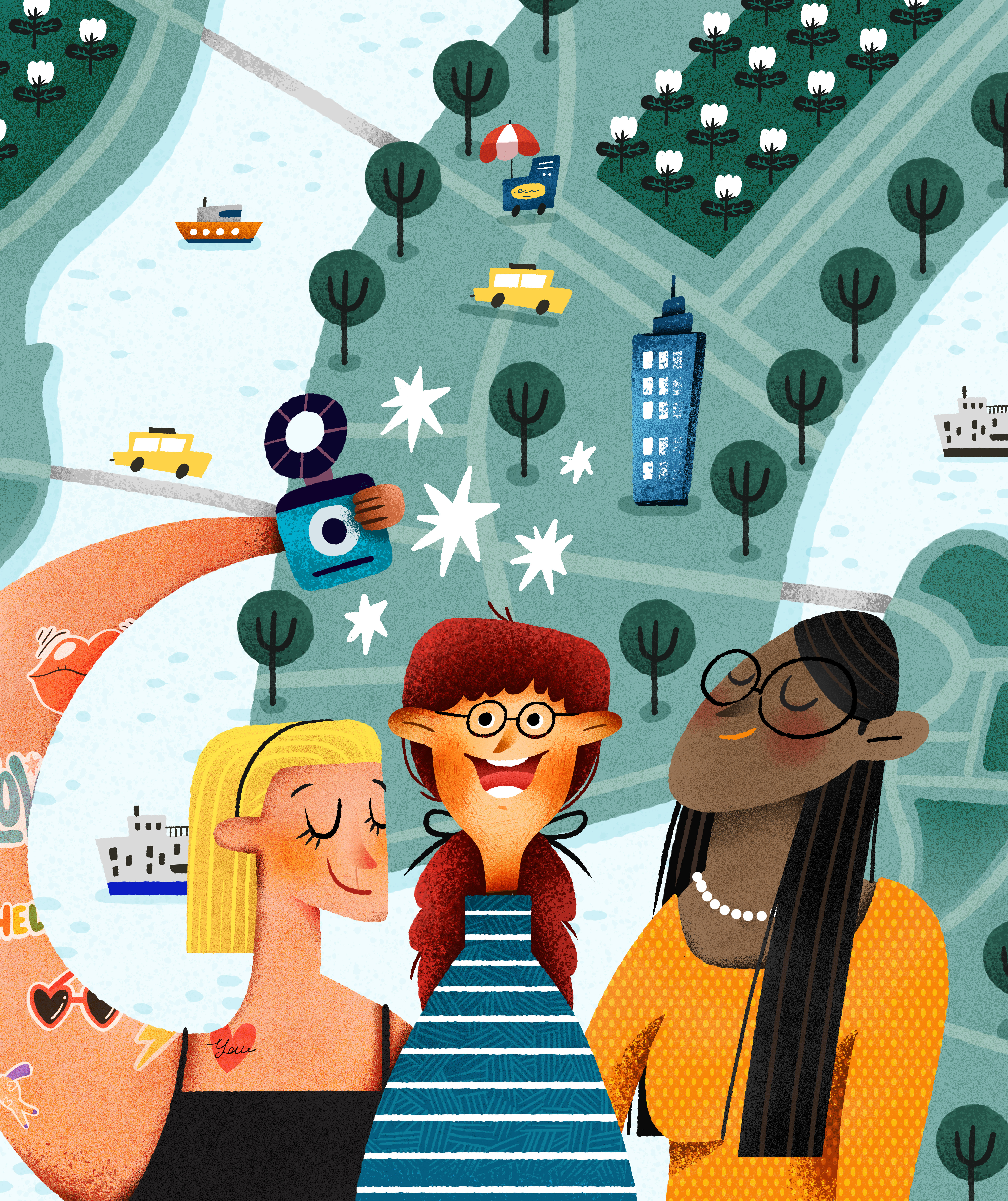 NYC with my besties design digital art graphic design illustration photoshop portrait