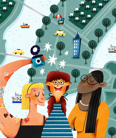 NYC with my besties design digital art graphic design illustration photoshop portrait