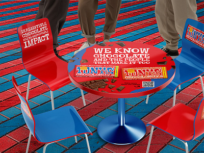 Event Design for Chocolate Brand chair chocolate cpg event retail snack table