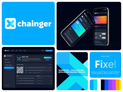 Logo Design for Xchainger — Decentralized Crypto Exchange art direction brand identity design branding brandlogo creative branding creative logo cryptoexchange cryptologo fintechlogo graphic design logo logo designer logo inspiration logo refresh modern logo modern typography typography visual identity web3design