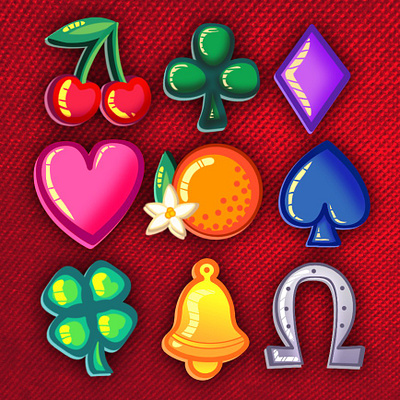 Slot Machine Symbols emblems graphic design icons logo motion graphics slot machine slots