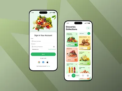 Grocery Mobile App UI UX animation appdesign appmockup appui clean design cleanui dailyessentials design e commerce figmadesign fooddelivery grocery app logo mobileapp onboardscreen search searchui user userexperience ux