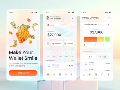 Mobile Banking App UI budgettracking case study financeappdesign fintech app fintechsolutions moneymanagementapp smartspendingtools ui ux design uxuidesignforfinance
