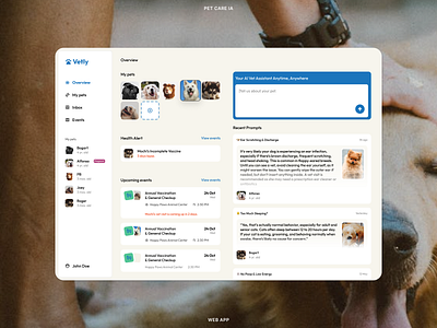 Pet AI health vet web app app design application artificialintellegence dailyui interface design minimalist modern ui uiuix user experience user interface ux web app web design
