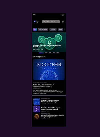 Crypto Blog – Mobile UI Design (Daily UI #035) daily daily ui dailyui ui