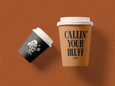 Callin' Your Bluff Coffee Mockups brand identity custome type design hand lettered hand lettering illustration procreate retro
