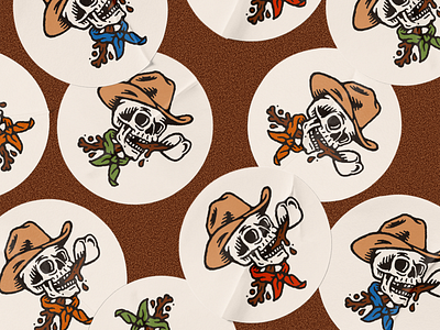 Callin' Your Bluff Coffee Stickers brand identity branding coffee design hand lettered hand lettering illustration logo procreate retro skeleton skull
