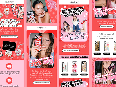 Holiday Email Campaigns for Wildflower Cases celebrity email marketing holiday campaigns holiday emails klaviyo klaviyo email designs shopify