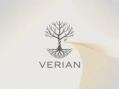 Minimalist Logo Design for VERIIAN Elegant Tree with Helix Trunk branding design graphic design illustration logo logo design typography ui ux vector