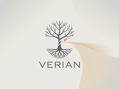Minimalist Logo Design for VERIIAN Elegant Tree with Helix Trunk branding design graphic design illustration logo logo design typography ui ux vector