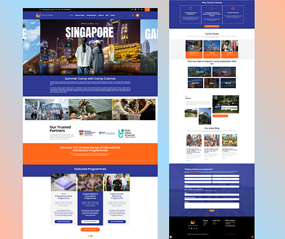 Camp Cosmos – Global Summer Camp Website Design design education website design educational immersion global camp landing page graphic design kids program website modern website design product design responsive web ui student travel program summer camp website travel camp web design ui ui design ui ux design uiux uiuxdesign ux design uxui design website design