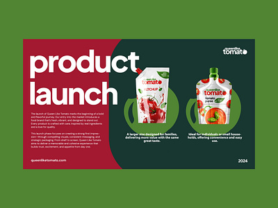 Product Pitch "Queen like tomato" 3d animation brandguideline branding design foodbrand graphic design illustration logo motion graphics pitchdeck presentation. product ui vector