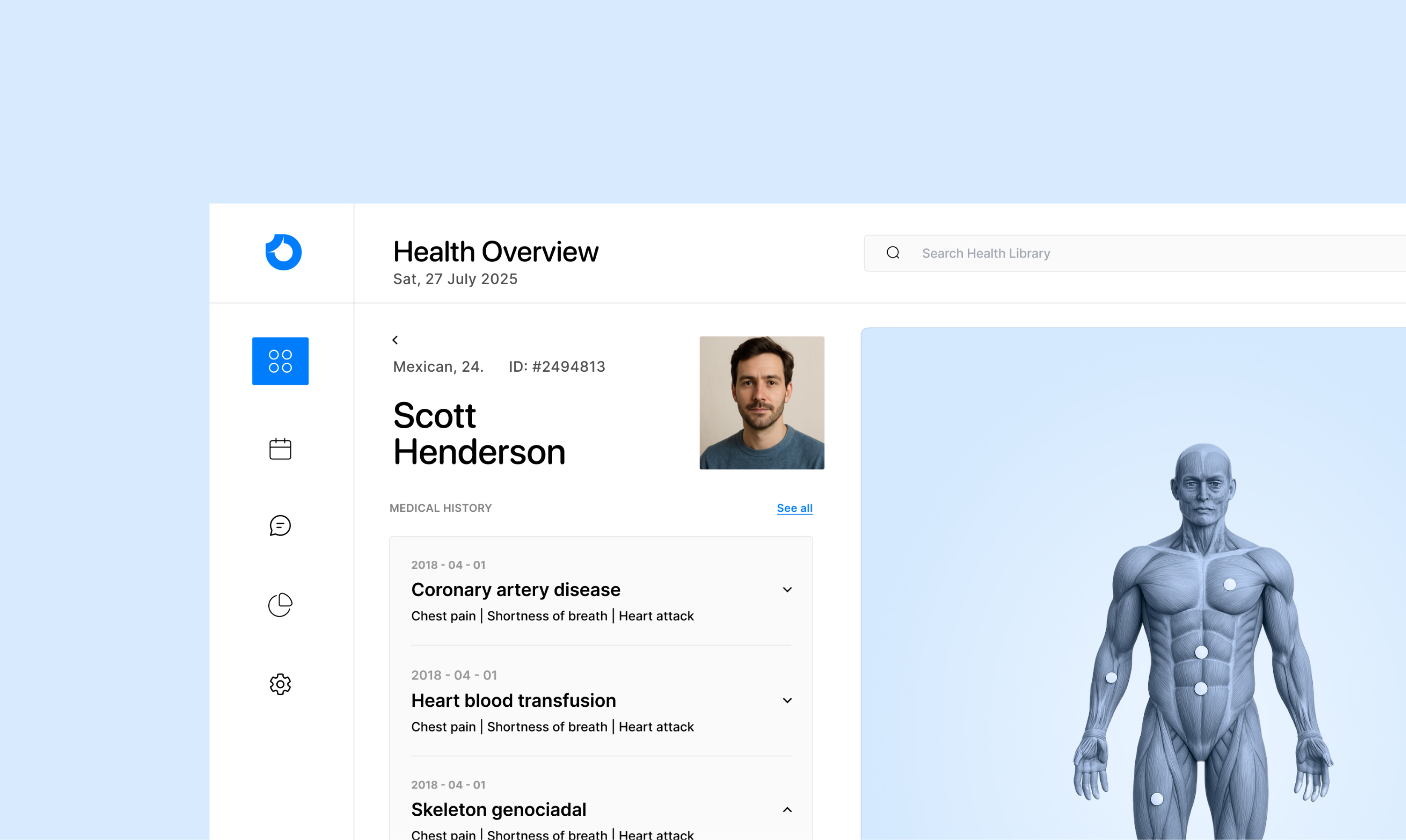 Olio Healthcare Management System Dashboard Design. ai health blue clean app dashboard design health app healthcare records ui ui ux web app web application