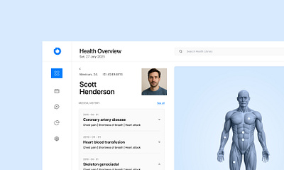 Olio Healthcare Management System Dashboard Design. ai health blue clean app dashboard design health app healthcare records ui ui ux web app web application