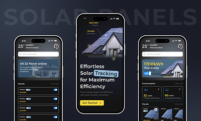 Smart Solar Panel Tracker cleanui designforgood dribbbleshot energydashboard figmadesign greentech mobileappdesign renewableenergy smartenergy smarthomeui solarapp solartracking uxdesign