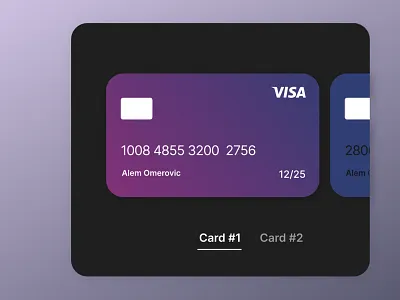 Credit Card Selection - Card Element UI Concept app bank card choice concept graphic design interface online payment payments secure simple sleek ui ux visa