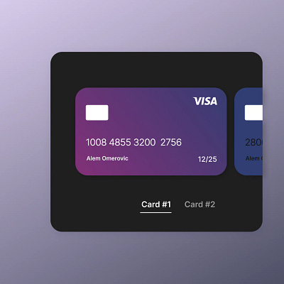 Credit Card Selection - Card Element UI Concept app bank card choice concept graphic design interface online payment payments secure simple sleek ui ux visa