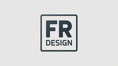 Modern Logo Design FR DESIGN Stacked Wordmark in Square Frame branding design graphic design illustration logo logo design typography ui ux vector