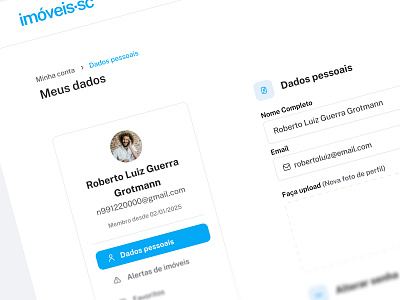 User account - Imóveis SC advertiser tools webapp