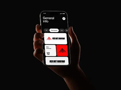 Red Dot Roofing Logo graphic design home logo