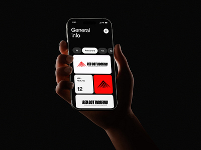 Red Dot Roofing Logo graphic design home logo