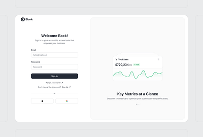 Blank | Sign In & Sign Up Page authentication blank dashboard figma light mode login register sign in sign up ui