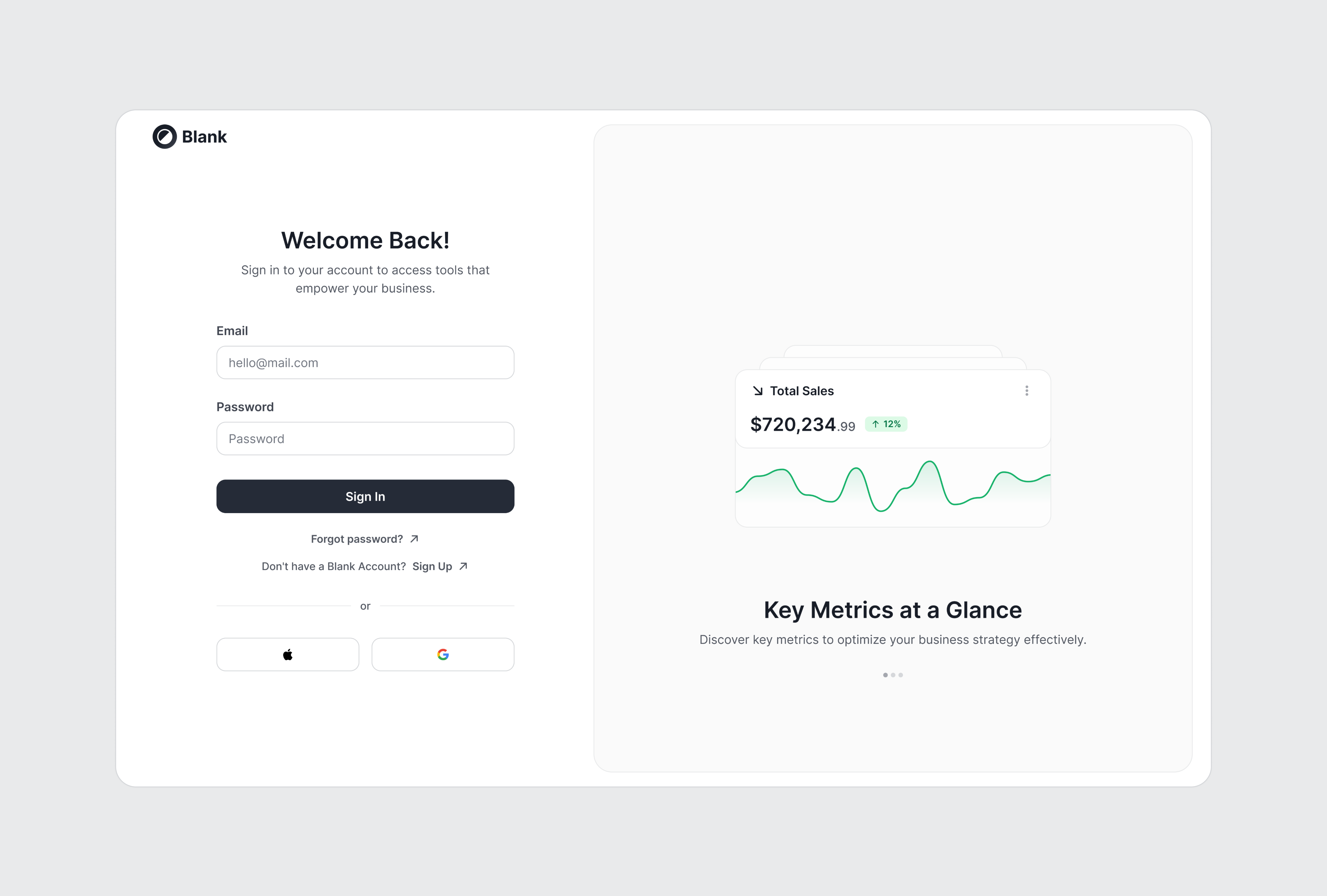 Blank | Sign In & Sign Up Page authentication blank dashboard figma light mode login register sign in sign up ui