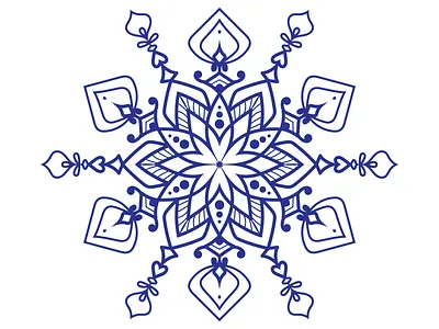 Blue mandala on white background circle graphic design mandala vector