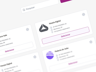 Manager of companies - JoyEmer centralized system interface web purple accent