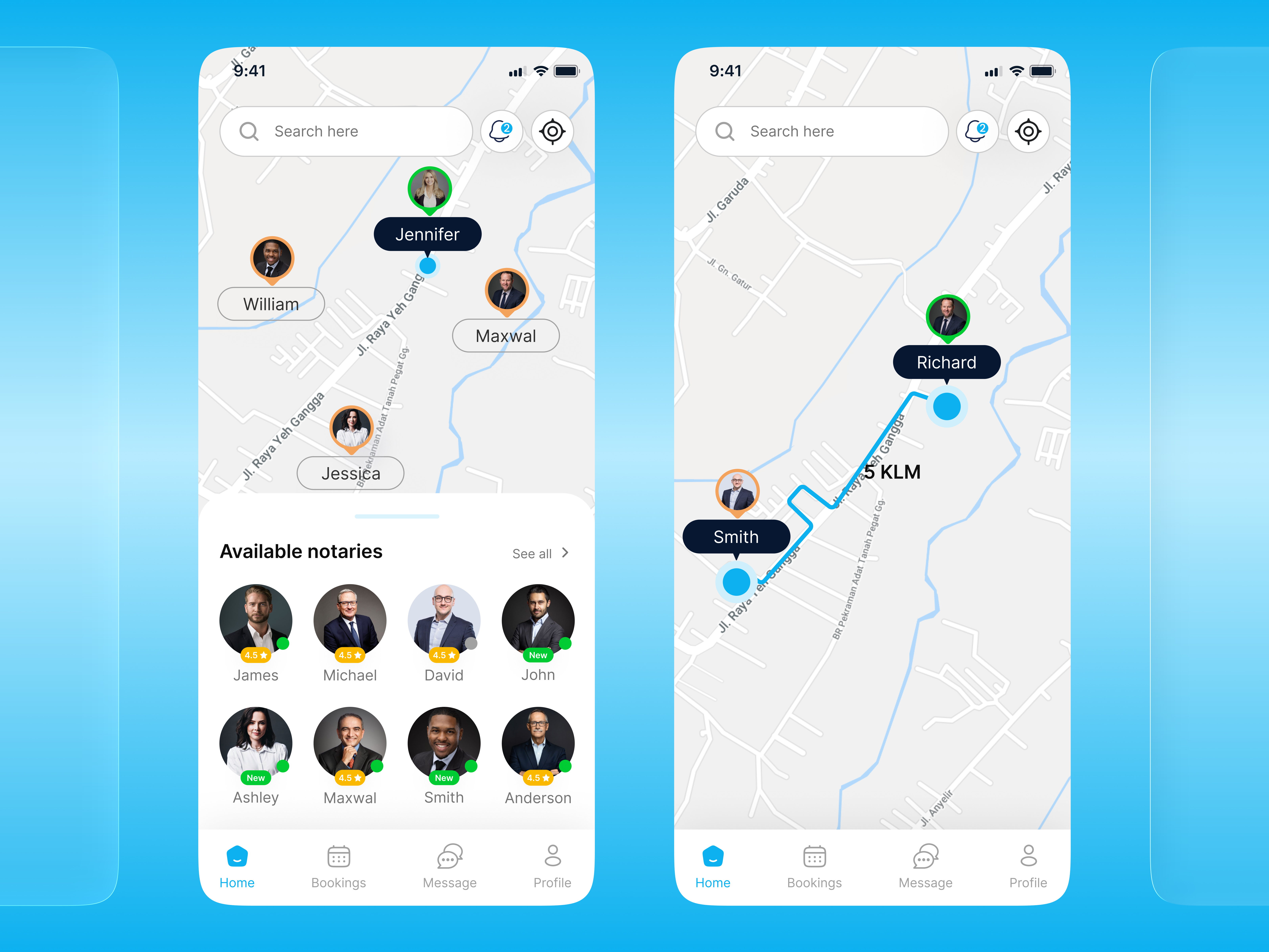 Example of Mobile App UI/UX Design ( 5 Screens )