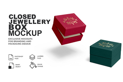 Closed Jewellery Boxes Mockup PSD box boxes branding diamond gift jewelery jewellery jewelry macbook mockup mockup packaging printed template